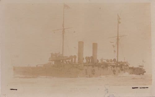 HMS Edgar UK Warship Antique Early Rare Real Photo Postcard