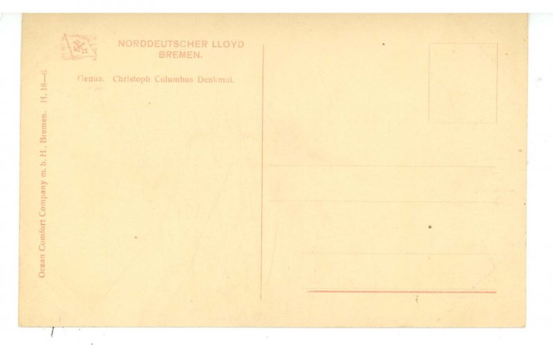 Italy- Genova (Genoa). Christopher Columbus Monument  RPPC