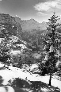 Lot297 wengen mit breithorn real photo switzerland