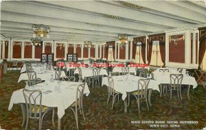 IA, Iowa City, Iowa, Jefferson Hotel, Dining Room Interior, Curteich No R45402