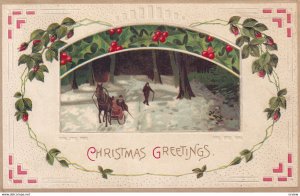 CHRISTMAS, PU-1920; Christmas Greetings Winter Scene, Poem