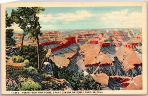 Arizona AZ, North From Pima Point, Grand Canyon National Park, Vintage Postcard