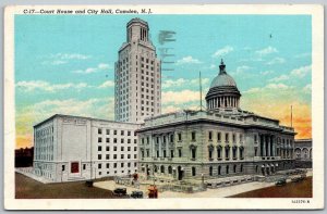 Camden New Jersey 1943 Postcard Court House and City Hall