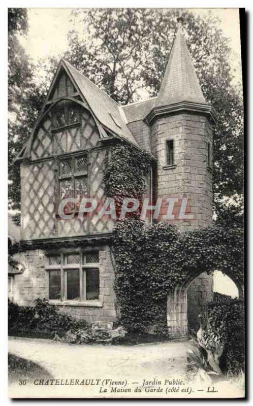 Old Postcard Chatellerault Public Garden The House of the Guard