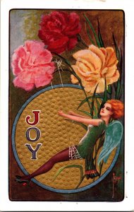 1912 Original C. Ryan Art Nouveau Joy Winsch Back Vintage Postcard EX (RARE)
