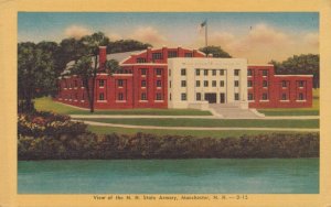 NH State Armory at Manchester NH, New Hampshire - pm 1947 - Linen