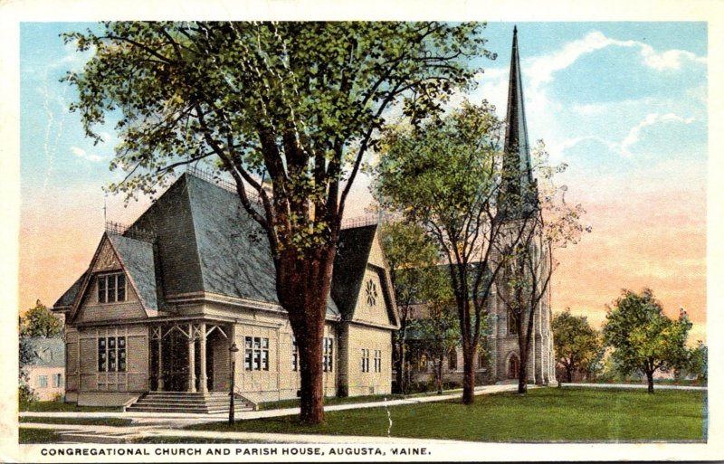 Maine Augusta Congregational Church and Parish House Curteich