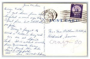 Greetings From ARNOLD'S PARK Iowa LARGE Letter Postcard c1962 Postmark