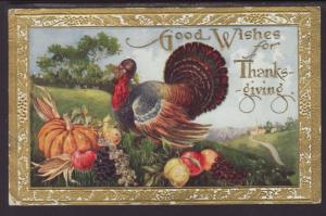 Good Wishes For Thanksgiving,Turkey Postcard
