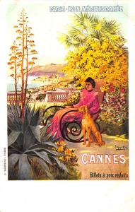 Paris - Lyon Mediterranee Cannes Railroad Poster Hugo d'Alési F Postcard