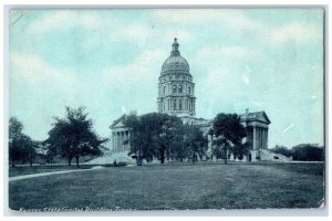 c1910's View Of Kansas State Capitol Building Topeka KS Antique Postcard 