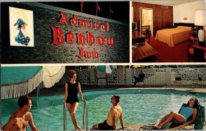 Chattanooga Tennessee, Admiral Benbow Inn, Advertisement, Vintage Postcard KG13