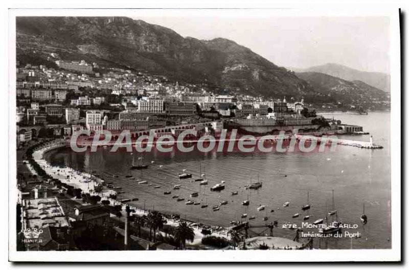 Old Postcard Monte Carlo inside the port