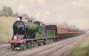 LSW Class D15 4-4-0 No 466 from WW1 Clapham Cutting Train Postcard