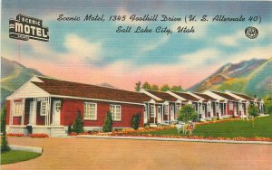 Postcard Utah Salt Lake City Scenic Motel occupation Colorpicture linen 23-4490