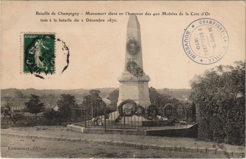 CPA Bataille de CHAMPIGNY-SUR-MARNE Monument GUERRE MILITAIRE 1870 (50318)