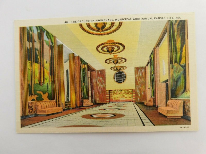 Orchestral Promenade Municipal Auditorium Kansas City MO Linen Vintage Postcard