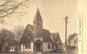 Franklinville New York ME Church Street View Antique Postcard K48036 