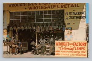 Wrought Iron Factory Tijuana Baja California Mexico UNP Chrome Postcard Q10