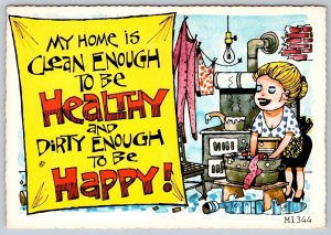 Healthy Happy Home, 1971 Love-Pats Postcard M1344 By Amberley Greeting Card