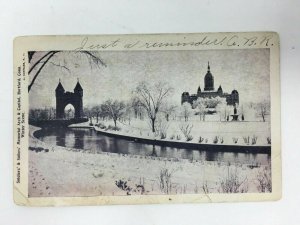 1905 Hartford CT Postcard Soldiers & Sailors Memorial Arch Winter Undivided