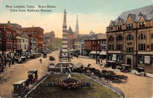 New London Connecticut State Street Scene Historic Bldgs Antique Postcard K82819