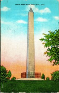 Floyd Monument Sioux City Iowa IA Linen Postcard