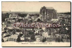 Old Postcard Beauvais Panorama Taken From Saint Etienne