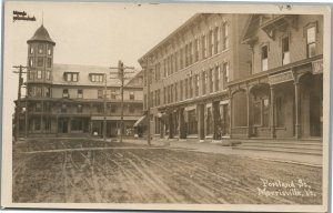 MORRISVILLE VT PORTLAND STREET ANTIQUE REAL PHOTO POSTCARD RPPC