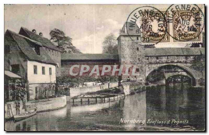 Postcard Old Nurnberg Einfluss of Pegnitz