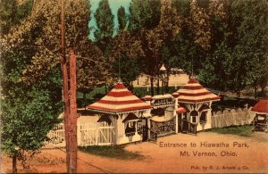 Ohio Mt Vernon Entrance To Hiawatha Park 1908