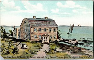 Old Fountain Inn, Marblehead MA Vintage Postcard D07