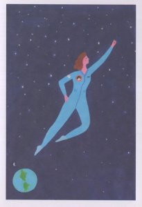 Dr Sally Ride First Woman Astronaut In Space Painting Postcard