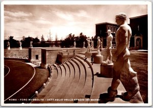 Roma Foro Mussolini Dettaglio Dello Stadio De Marmi Real Photo RPPC Postcard