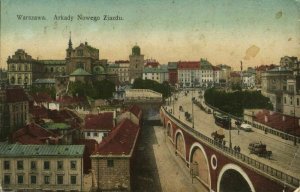 poland, WARSAW WARSZAWA, Arkady Nowedo Zjazdu, Tram (1910s) Postcard