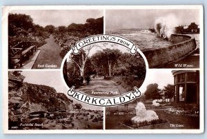 Fife Scotland Postcard Greetings from Kirkcaldy Multiview c1930's RPPC Photo