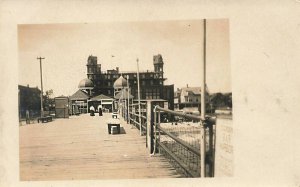 Old Orchard Beach ME View from The Pier Hotel Beach Real Photo Postcard