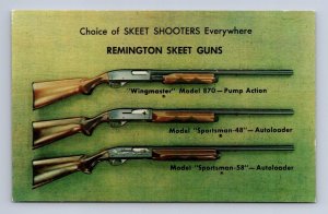 REMINGTON WINGMASTER SKEET RIFLE GUNS DEXTER PRESS POSTCARD (c.1950s)