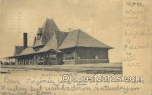 Union Depot, Keokuk, IA, Iowa, USA Train Railroad Station Depot 1907 crease l...