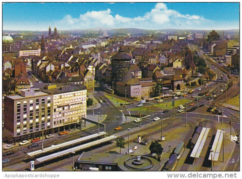 Germany Nuernberg Blick Ueber den Plaerrer an der Stadt