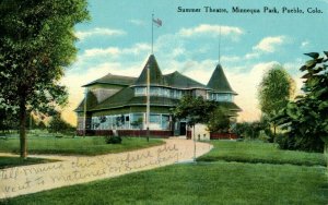 C.1910Summer Theatre, Minnequa Park, Pueblo, CO Postcard P186