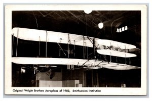 RPPC Wright Brothers Aeroplane at Smithsonian Washington DC Postcard W18