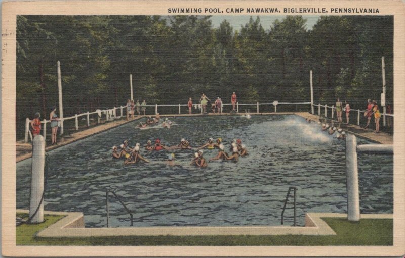 Postcard Swimming Pool Camp Nawakwa Biglerville PA