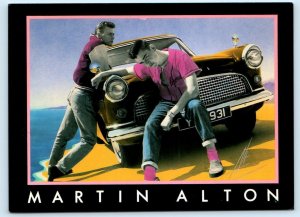 CHROME & QUIFFS Artist Martin Alton RETRO CAR Young Men 4x6 Athena Postcard
