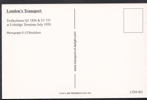 Transport Postcard - Trolleybuses Q1 1854 & F1 737 at Uxbridge Terminus A8415