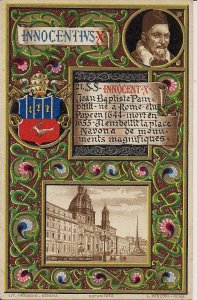Pope Innocent X, pre 1907, Catholic Leader, Fancy Postcard, Illuminated