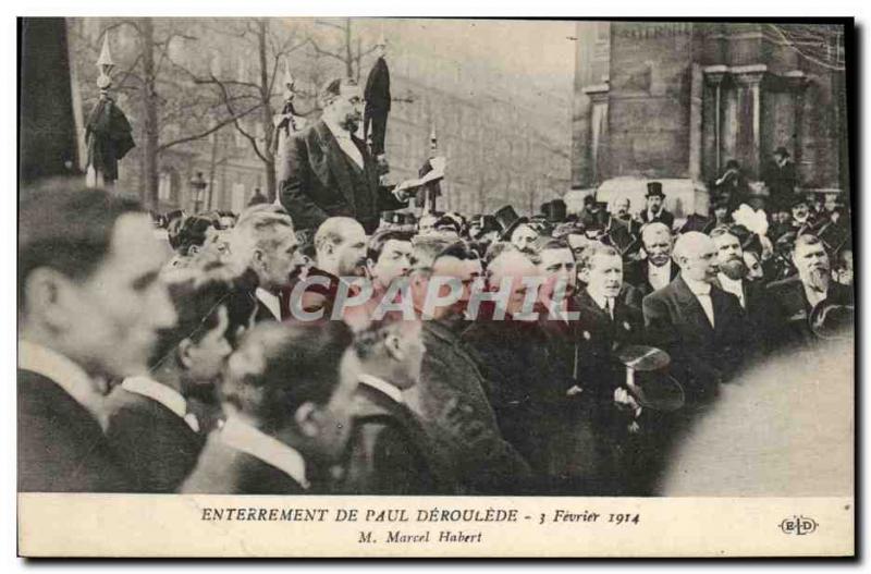 Postcard Old Burial Paul Deroulede February 3, 1914 M Marcel Hubert