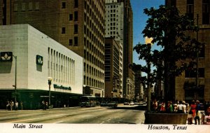 USA Main Street Houston Texas Chrome Postcard 08.76