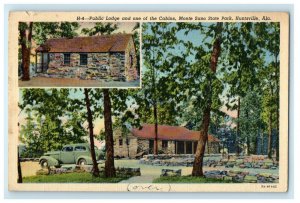 c1940's Public Lodge Cabins Monte Sano State Park Car Huntsville AL Postcard