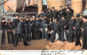 US Sailors Life Fencing aboard Ship 1906 